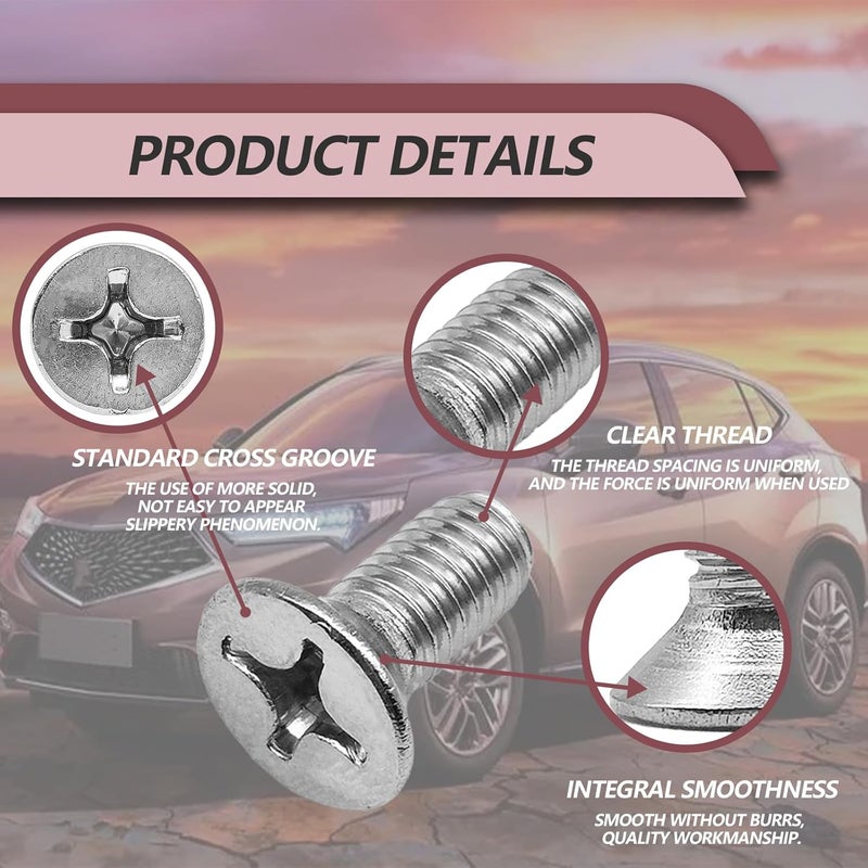 Pleoos Stainless Steel Brake Disc Rotor Screws, Screw Rotor Brake Disc Retaining Compatible With Honda, Acura, Hyundai and Kia Models, Stainless Steel Retaining Screws for Front and Rear (8Pcs) - Image 2